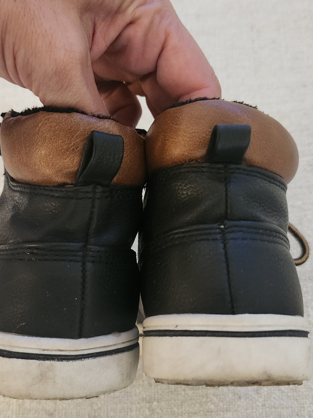 Joe Fresh Black & Tan High Top Sneakers Kids Size 12 - Picture 6 of 9